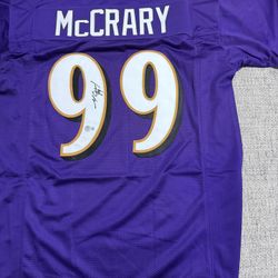 Michael McCrary Signed Autograph Custom Jersey - Beckett Coa - Baltimore Ravens