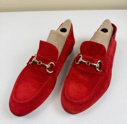 Boemos Red Suede Leather Loafers