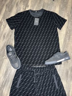 Fendi Set With Shoes, Shirt, And Shorts Brand New With Box And Dust Cover
