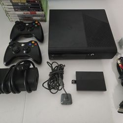 Xbox 360 Slim 250GB Console Bundle + 2 Controllers + 15+ Games (Skyrim, Borderlands, Bioshock, Gears of War 2) - Works Great!