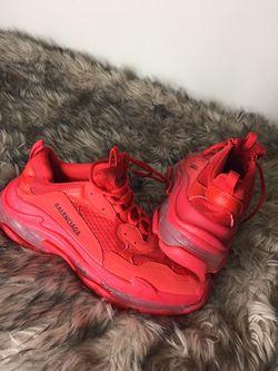 Red Balenciaga Triple S Shoes. Size 10.5-11. Market Price: $1,050.