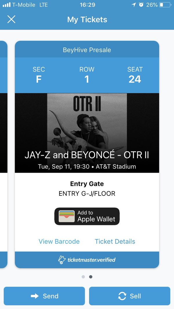 Jay Z And Beyonce Otr Ii Tour Floor Tickets For Sale In Fort Worth
