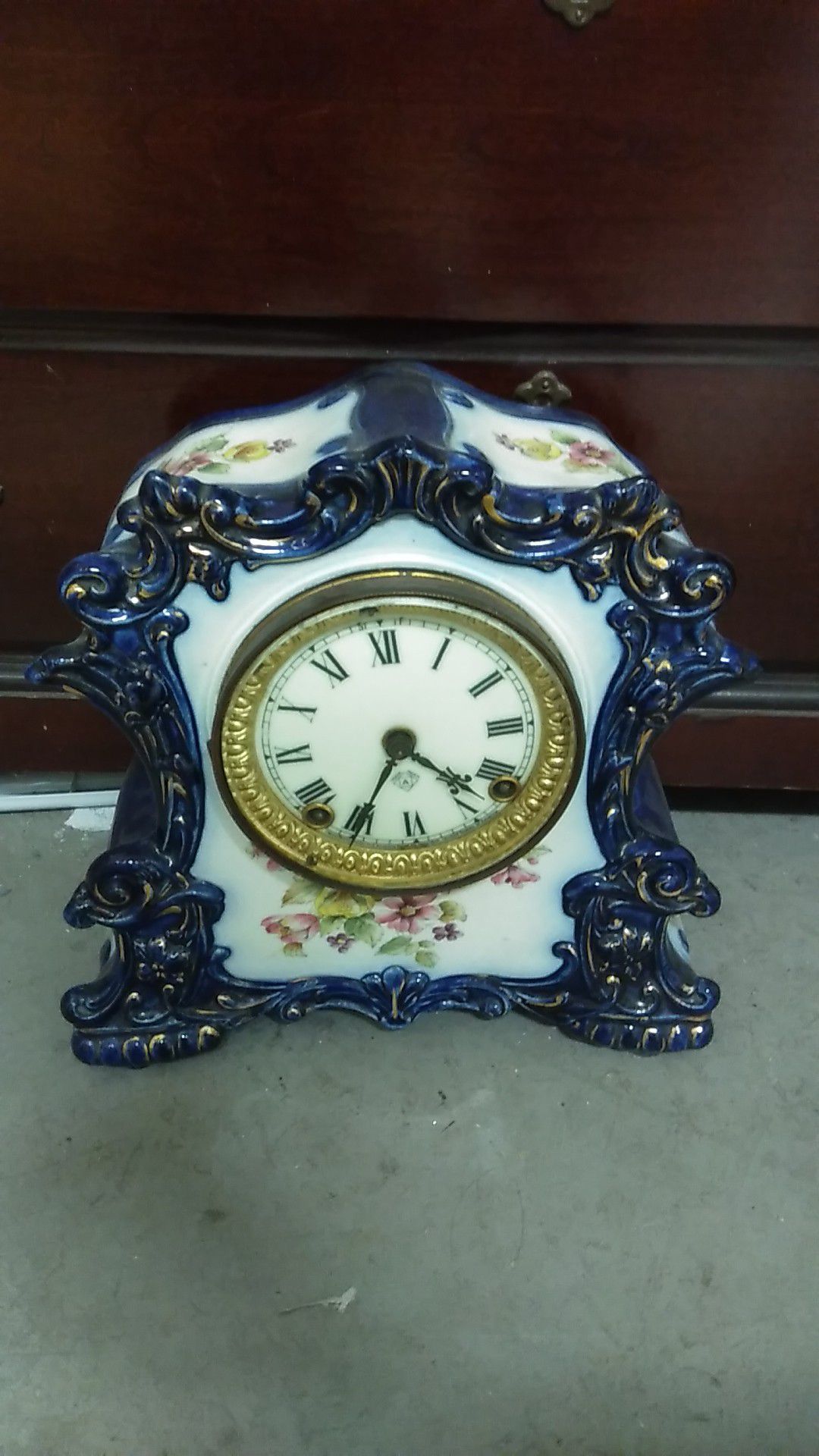 Antique Porcelain Ansonia Mantle Clock