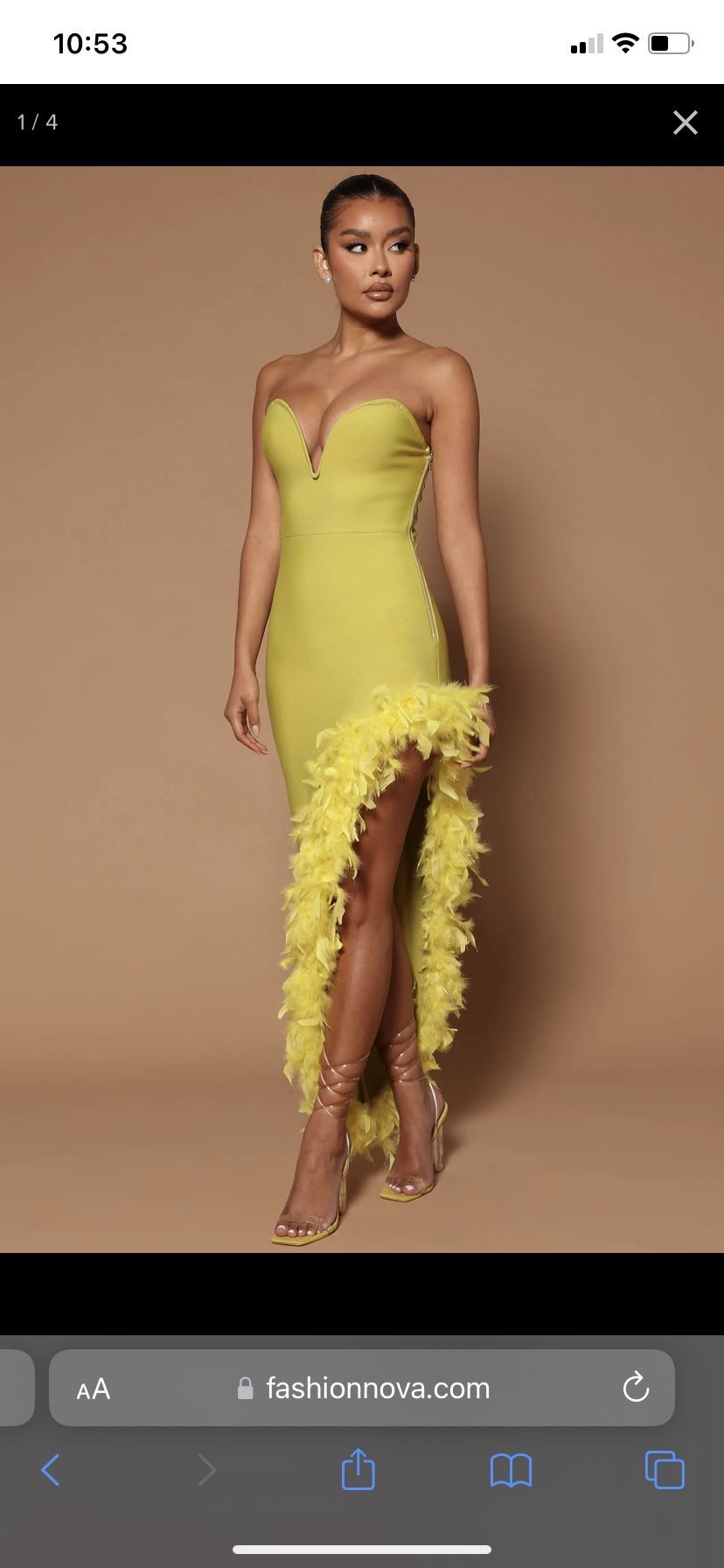 Fashion Nova Medium Yellow Dress