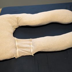 U-Shaped Full Body Pregnancy Pillow - Grey Jersey Cover