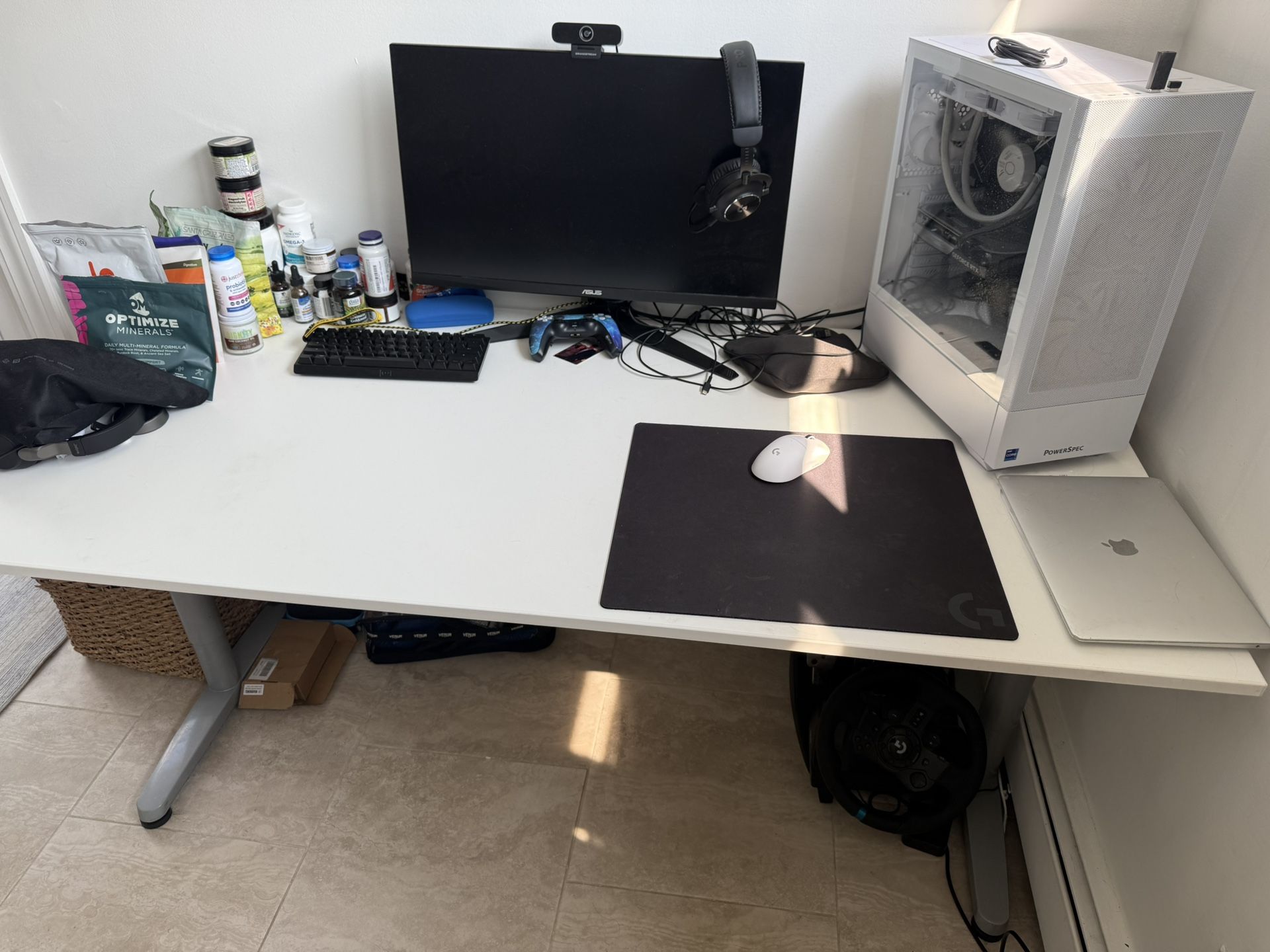 Modern White Workstation Desk