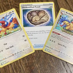 Pokmon 3 Cards Archeops Archen Unidentified Fossil Evolution Game Set Type  Silv for Sale in North Springfield, VA - OfferUp