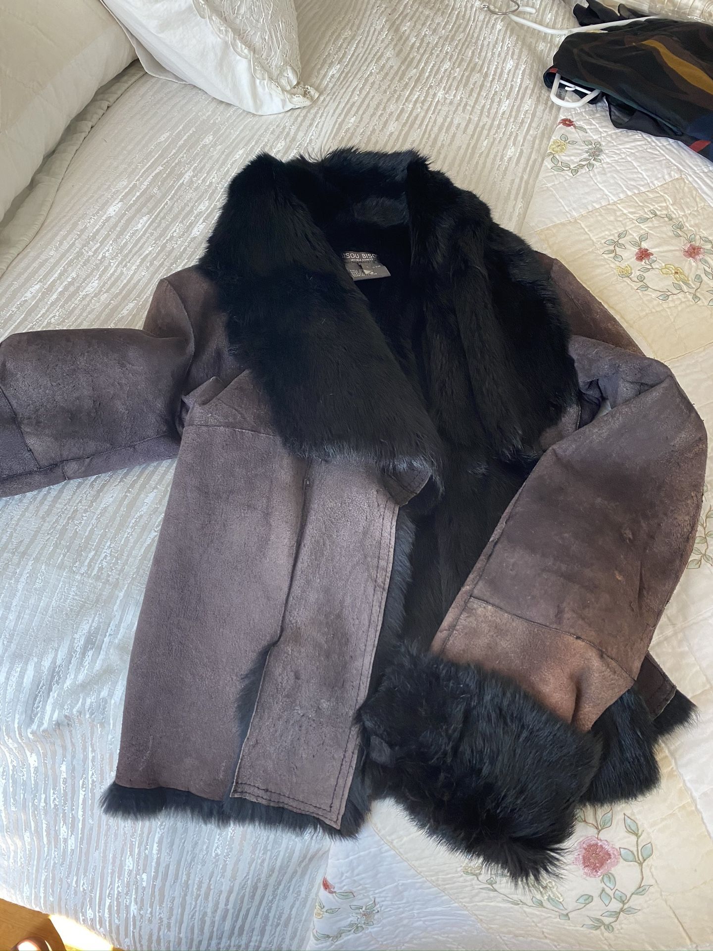Rabbit fur hip jacket