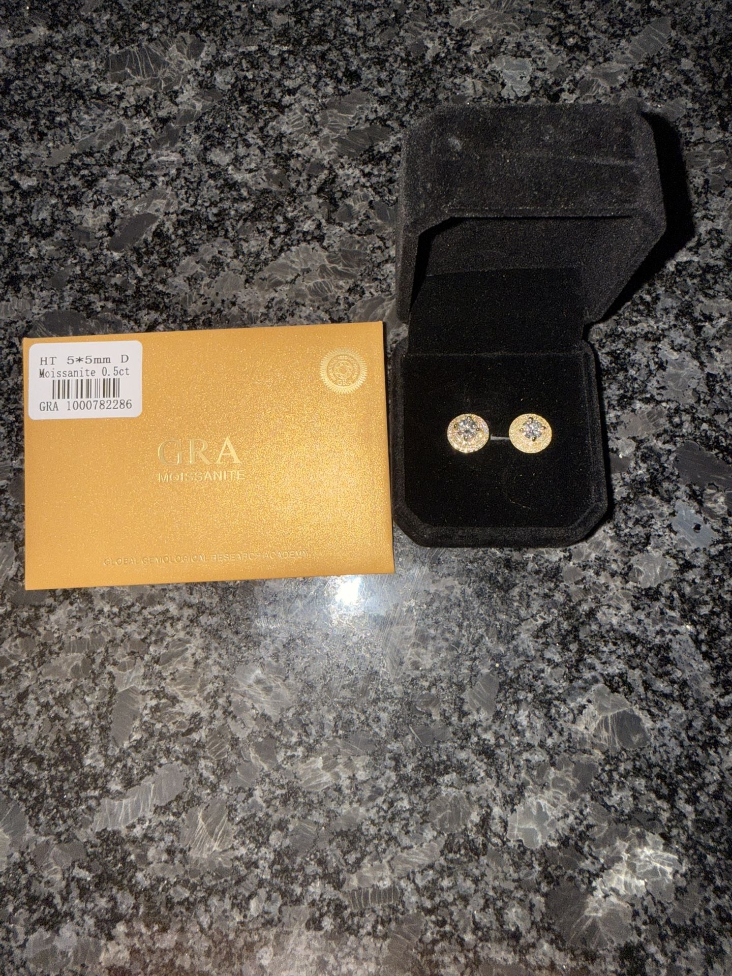 Iced out Circular style with centerstone stud earrings