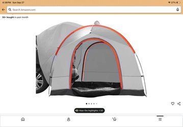 Vector SUV or truck camper tent