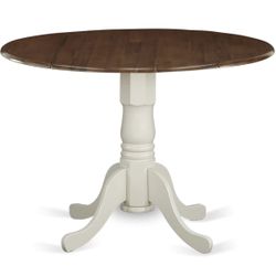 Dublin Modern Kitchen Table - a Round Dining Table Top with Dropleaf & Pedestal Base, 42x42 Inch