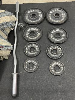 Olympic Weights And Olympic Curl Bar