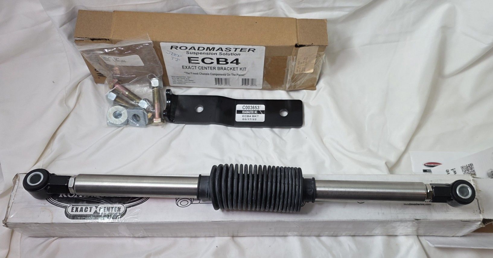 Roadmaster Steering Stabilizer Exact Center W/ Jeep TJ Bracket