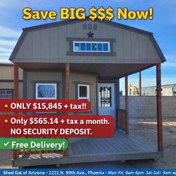 12x32 Cabin w/ Wraparound Porch – No Credit Check - FREE Delivery!