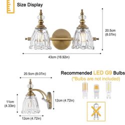 Ditoon Brass Vanity Light, Farmhouse Brushed Gold Bathroom Light Fixtures, (SR) MSRP: $86.99 - New - sealed