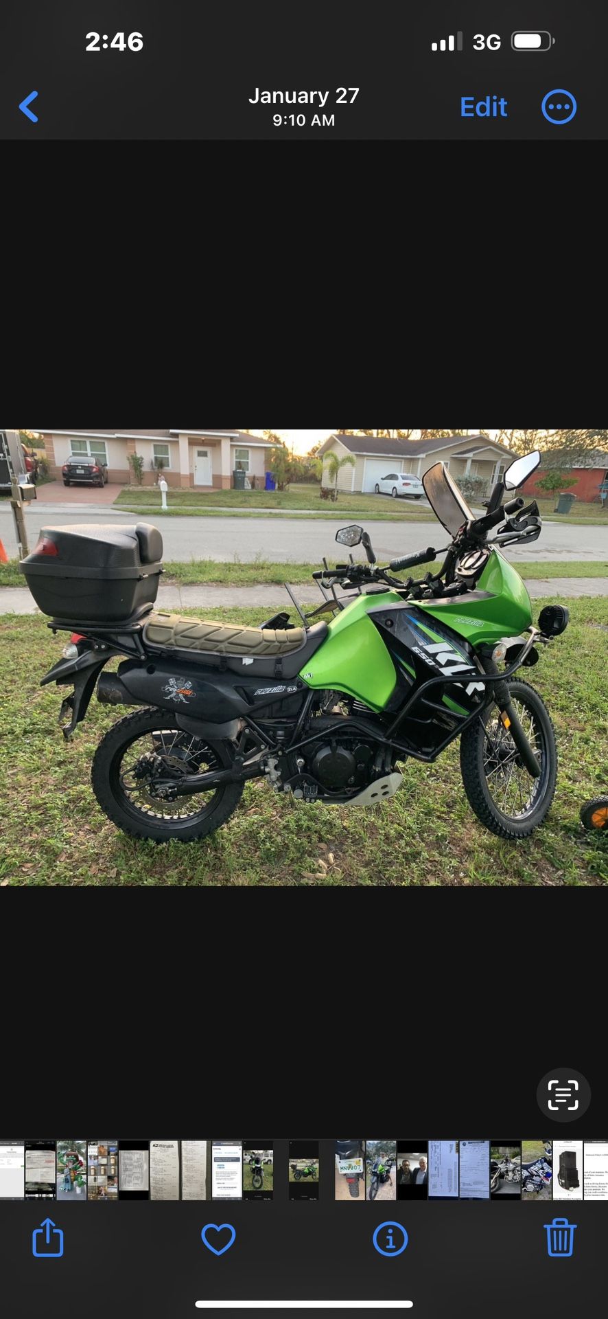 Kawasaki klr650 Motorcycle 8305 Miles