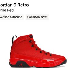 Jordan 9 Retro Chile Red