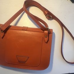 BeCa by Joy Gryson Orange Leather Crossbody Bag