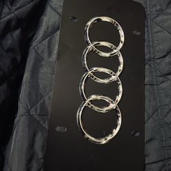 Blacked out AUDI logo license plate cover