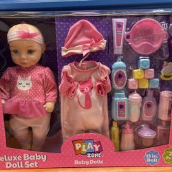 Play Zone Cupcake Outfit Deluxe 15" Baby Doll Set 