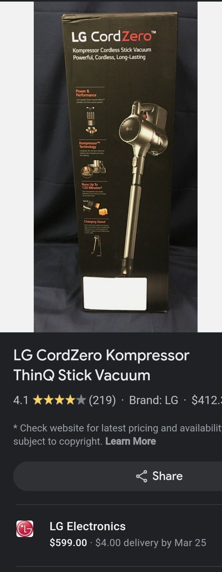 LG CordZero Kompressor Vacuum 