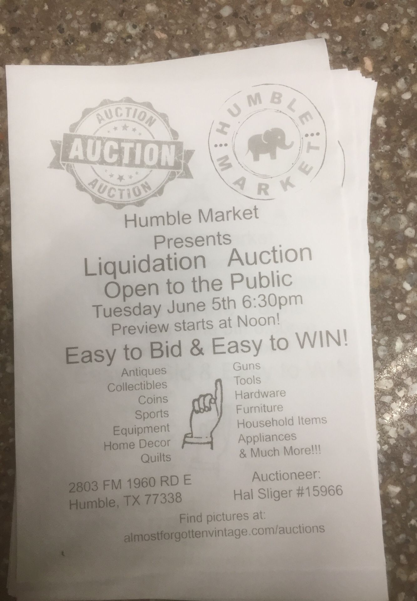 Auction open to the public