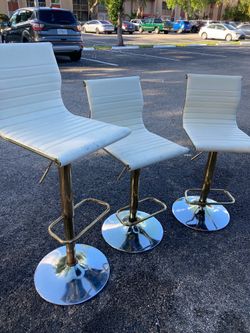 Two tons gold and stainless steel color three chairs for $50 for all three