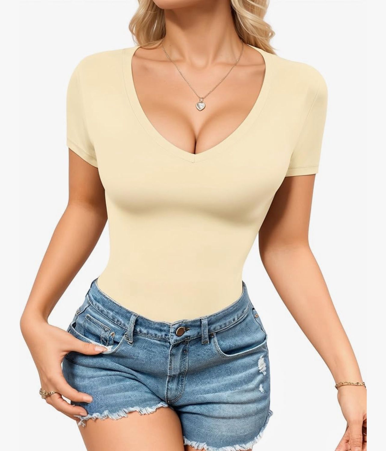 $10 Medium 2pieces Beige And Mocha OQQ Ripped Bodysuits