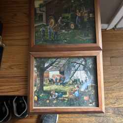 Two 8 X 10 John Deere Pictures Framed