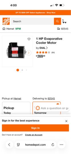 Swamp cooler 1 HP motor