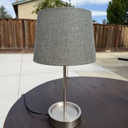 Small Brushed Silver Lamp
