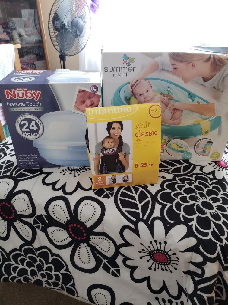 All for $50,Microwave sterilized, baby fold in bath tub,carrier