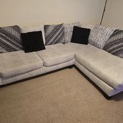 White and Grey 3 Piece Sectional 