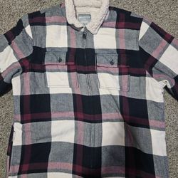 Hollister Sherpa Plaid Zip Jacket Men’s XL 