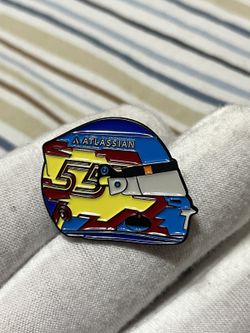 Carlos Sainz F1 Racing Helmet Formula1 Enamel Pin Brooch.