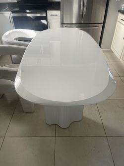 Dinning Table White Marble