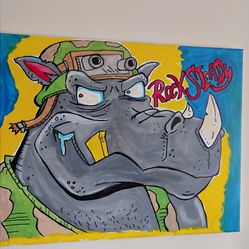 Teenage mutant ninja turtles Bebop and rocksteady acrylic paintings