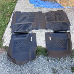 YITAMOTOR Floor Mats Compatible with 2019-2025 Chevrolet Silverado 1500/GMC Sierra 1500 & 2020-2025 Chevy Silverado/GMC Sierra 2500HD/3500HD Crew Cab 