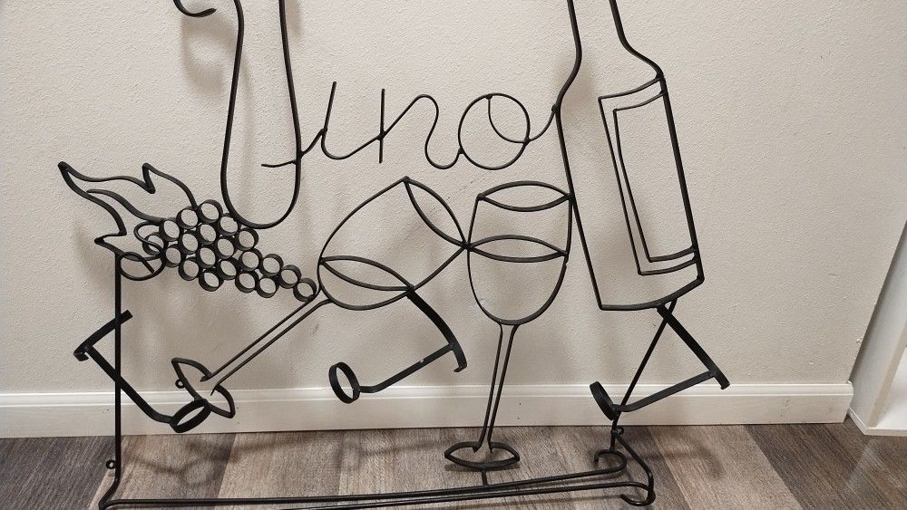 Black Metal Wine Rack