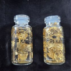Flakes Of Gold In A Vial Lot