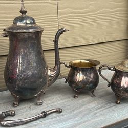 Silverplated Tea Set Vintage 
