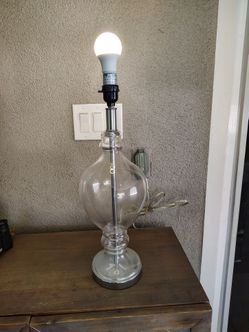 Chrome base glass lamp base