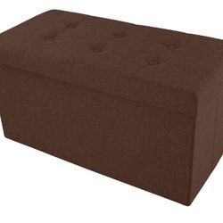 Lavish Home 30” Tufted Storage Ottoman (Brown)