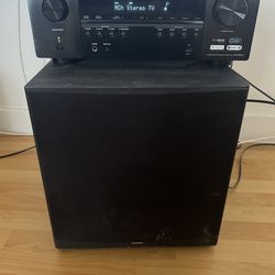 Denon AVR-S970H 7.2 AV Receiver &  12” inch JBL SUBWOOFER