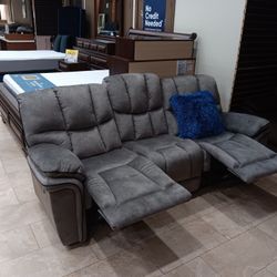 Barcelona Gray Fabric Reclining Sofa/Loveseat Sets---Only $999---Limited Inventory!!!---$1 Down Financing Available 