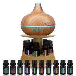 Pure Daily Care Aromatherapy Bundle – Ultrasonic Diffuser + 10 Essential Oils