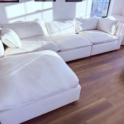 Crate & Barrel Lotus sofa with Ottoman