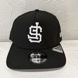 MLB New Era San Francisco Giants Black White Upside Logo 9fifty A Frame SnapBack Hats 