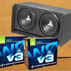 JL Audio W0v3 Bass System Dual 12" Subwoofers 12W0v3 Ported Enclosure 1200 Watts CP212- 🚨 Payment Options Available 🚨 No Credit Needed 🚨 