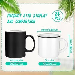 🥨Uiifan 24 Pcs 2.36 oz Ceramic White Coffee Mugs Bulk Vintage Espresso Mug Mini Tea Cups for Home Travel with Handle DIY Cups for Tea, Coffee, Juice,